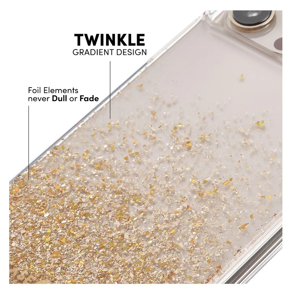 NWT Case-Mate iPhone 13 Pro Twinkle Ombre (Gold) Protective Case